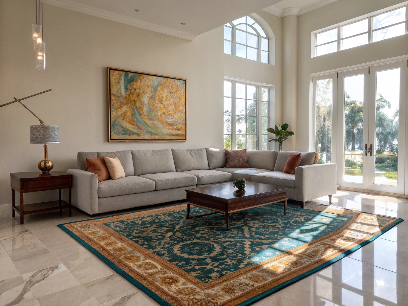 A beautifully staged modern living room in an Elgin home